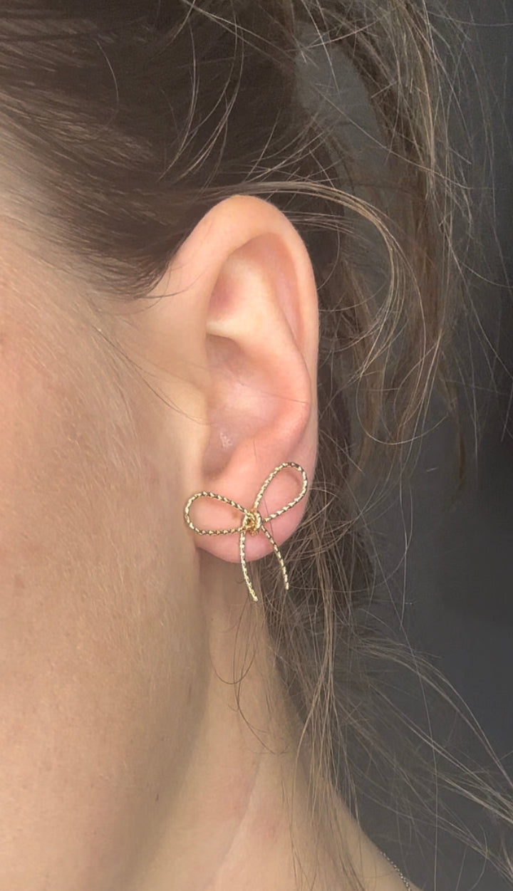 Gold Bow Studs