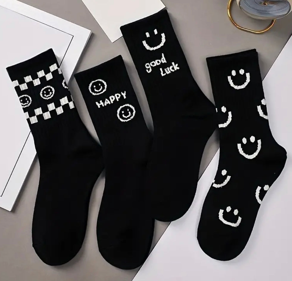 Black and Cream Socks