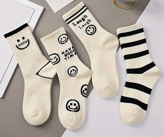 Black and Cream Socks