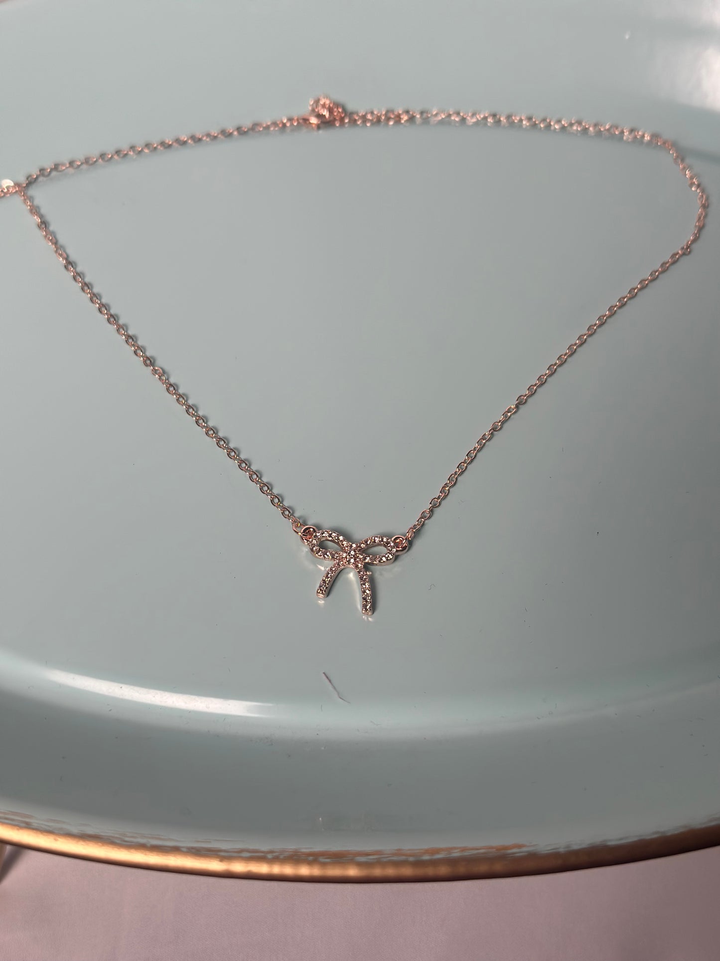 Diamond Bow Necklace