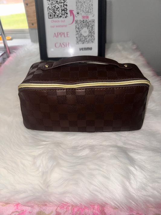 Checkered Makeup Bag