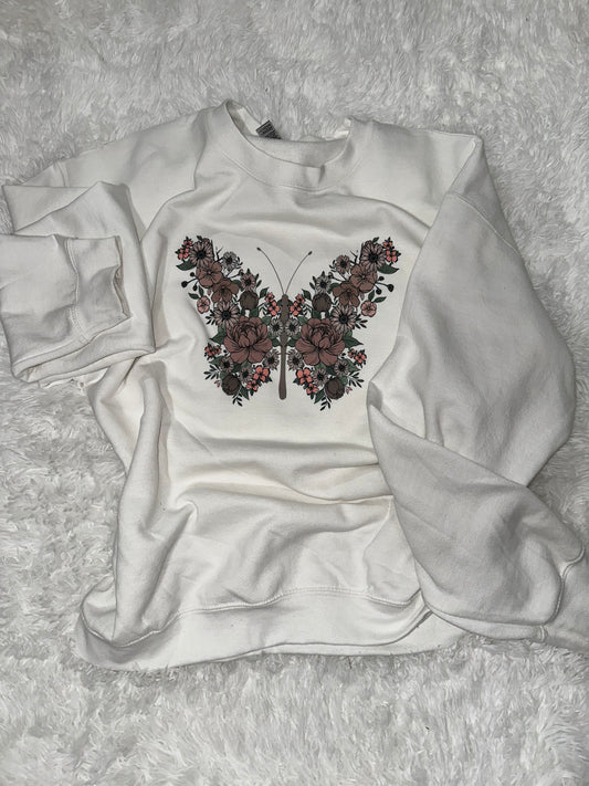 Floral Butterfly Sweatshirt